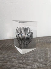 Merle Edelman Design Mid-Century Modern Art Lucite Face Sculpture Paperweight