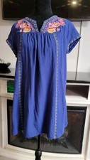 Andree By Unit Dress Womens Medium Embroidered Short Sleeve Boho Casual