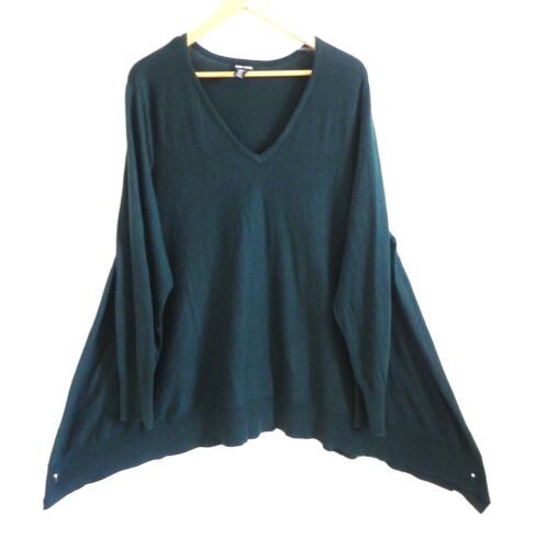 Spring Mercer Sweater Tunic A-Lined Asymmetrical Hem Pullover Dark Green Size 3X - Picture 1 of 7