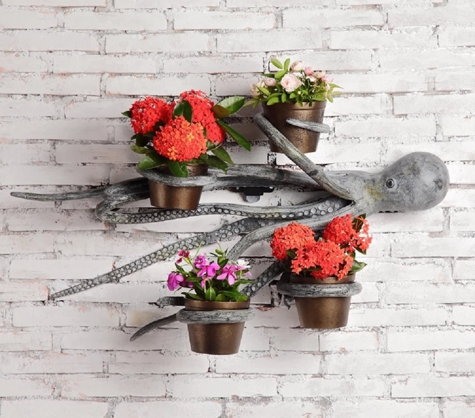 Soporte para maceta de pulpo colgante de pared escultura jardín maceta ~ SPI Home 34406 Foto 2 de 3