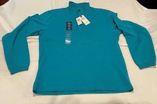 Izod Men's Cotton Blend Algiers Blue Mock Neck Sweater Size S Small NEW
