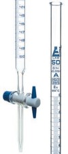 Borosilicate Burette, PTFE Stopcock, 50mL cap, 0.10mL grad, Class A