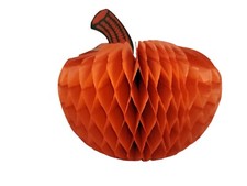 Vintage Pumpkin Honeycomb Tissue Paper Decoration Made in USA
