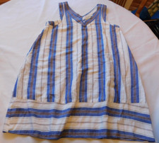 Loft Women's Ladies Sleeveless Dress Size S small White Blue Stripes GUC