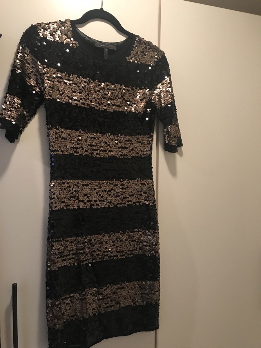 BCBG MAX AZRIA SEQUIN Back And Gold DRESS Size S | eBay BCBG MAX AZRIA SEQUIN Back And Gold DRESS Size S | eBay