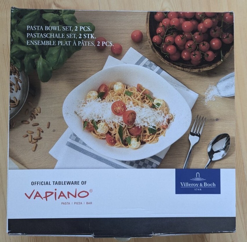 VILLEROY BOCH Vapiano Pasta Bowls Set Pieces Bowls 920ml Porcelain NEW