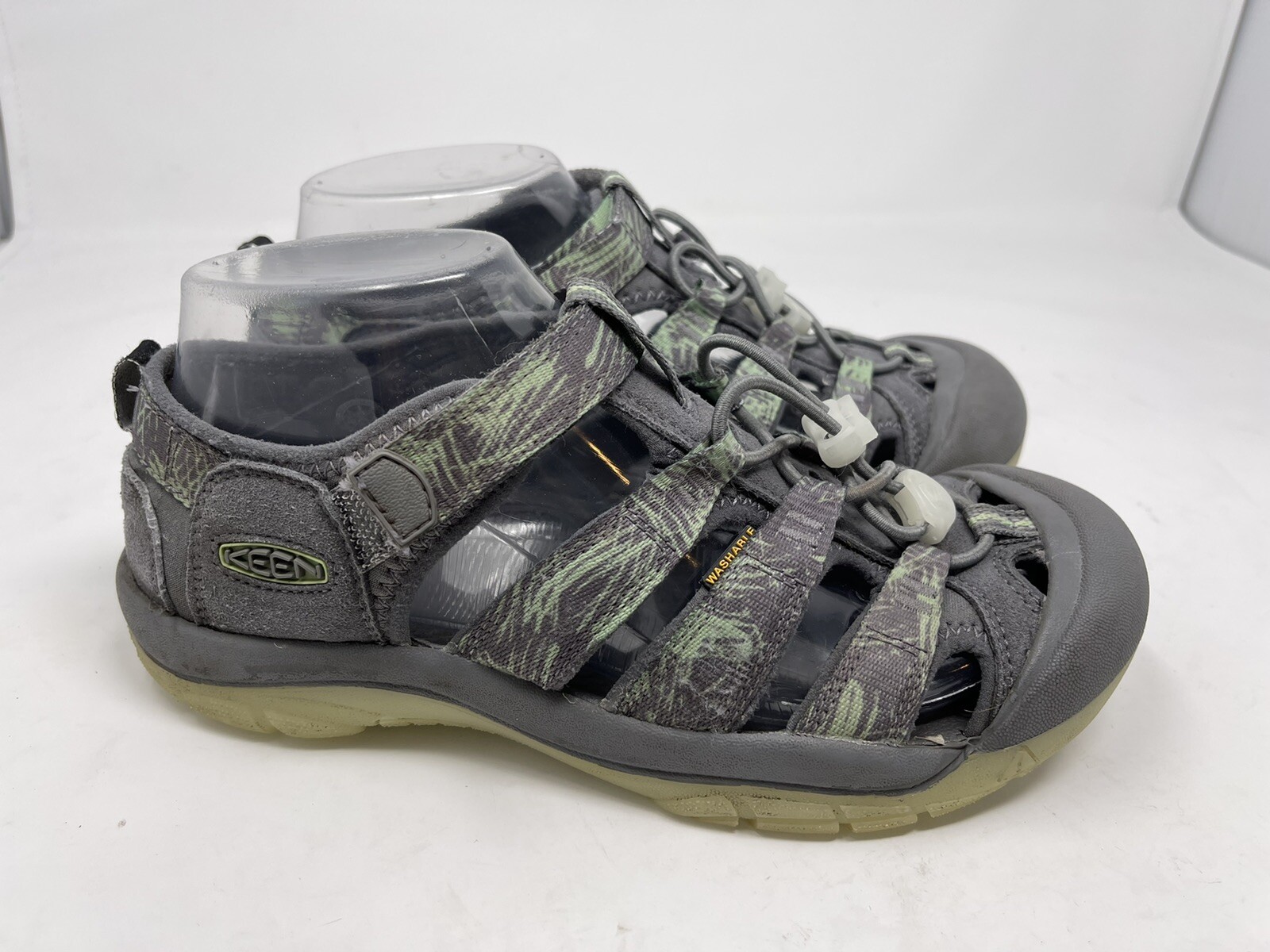 Scarpe sandali sportivi donna KEEN taglia 5 grigie con accenti verdi lavabili usate in ottime condizioni senza marchio