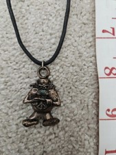 Vtg 1990s Taz Tasmanian Devil Looney Tunes Pewter Necklace Warner Bros Peace