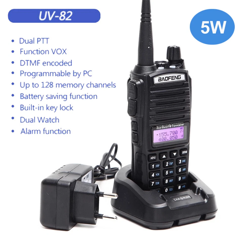 10PCS UV-82 5W Walkie Talkie Dual Band VHF/UHF Two-way Radios Transceiver - Image 3 of 4