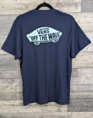 Vans Off The Wall Graphic Tee T Shirt Classic Mens M Navy Mint Skate Summer 
