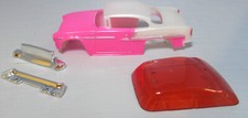"NEW" T-DASH 50'S COUPE PINK/WHITE TWO TONE T JET BODY RED WINDSHIELD 