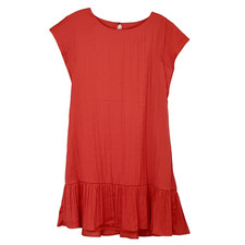 Anthropologie Flouncy Tunic Dress Orange Medium NWT
