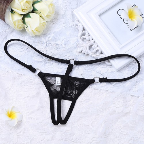 Women's Tie Side Ribbons Sexy Lace Thongs Panties Adjustable G-String Underwear - Picture 28 of 29
