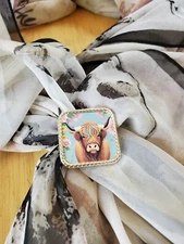 SLIDE Scarf Wild Rag Scarves Slide highland cow gift, bandana slide, western 