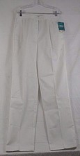 Crest Scrub ProWhites Pants Pleated Front Zipper 7714 49 Size 10T White 236E