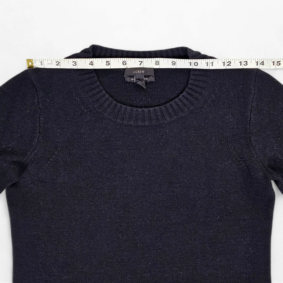 Suéter Pullover J Crew Mezcla Lana Cachemira Para Mujer XS Panel Tejido Negro Gris Foto 3 de 4