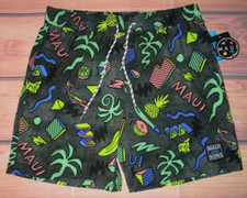 MENS MAUI AND SONS DRAWSTRING LINED SWIM BOARD SHORTS SIZE L