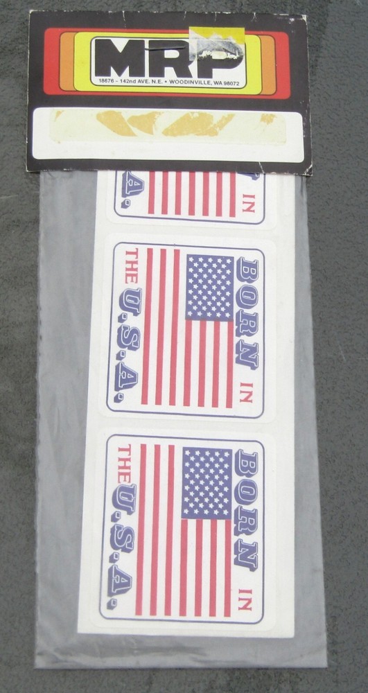 Vintage MRP Model Racing Products (6) Born In The U.S.A. Stickers UNUSED R/C nos