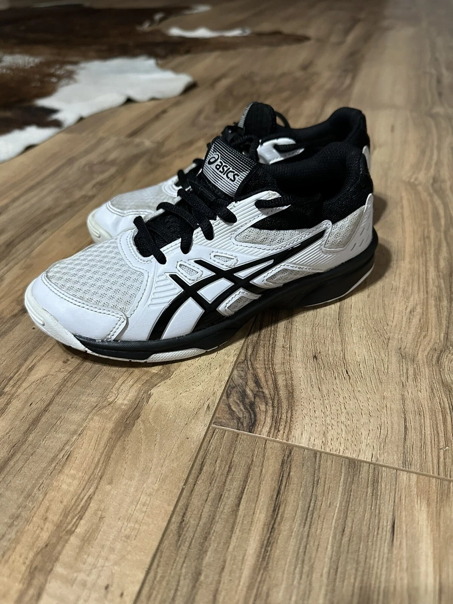 Asics Upcourt 3 Volleyball Shoe White Black Low Top Size 1.5
