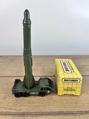 Vintage Matchbox Military Transporter Vehicle w/ Missile, Green 1985