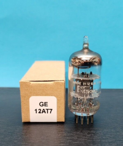 1- GE 12AT7 ECC81 Vacuum Tube Tested Gray Plates O Getter Loc. 2A - Zdjęcie 1 z 2
