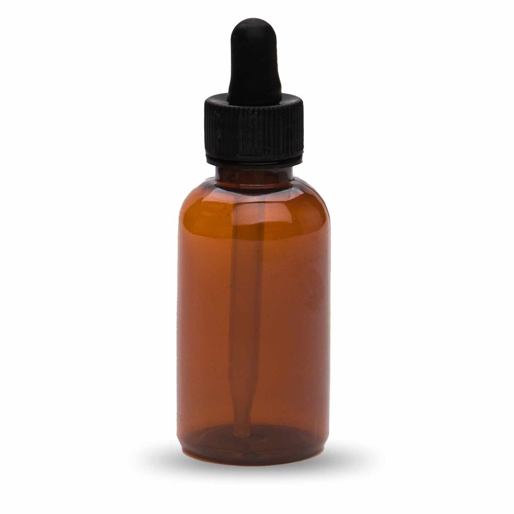 2 oz - 60 ml - Amber Plastic Bottle With Droppers - Pack of 50