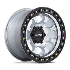 17x9 KMC KM550 Riot SBL Mach With Satin Black Lip Wheels 5x5 (-12mm) Set of 4