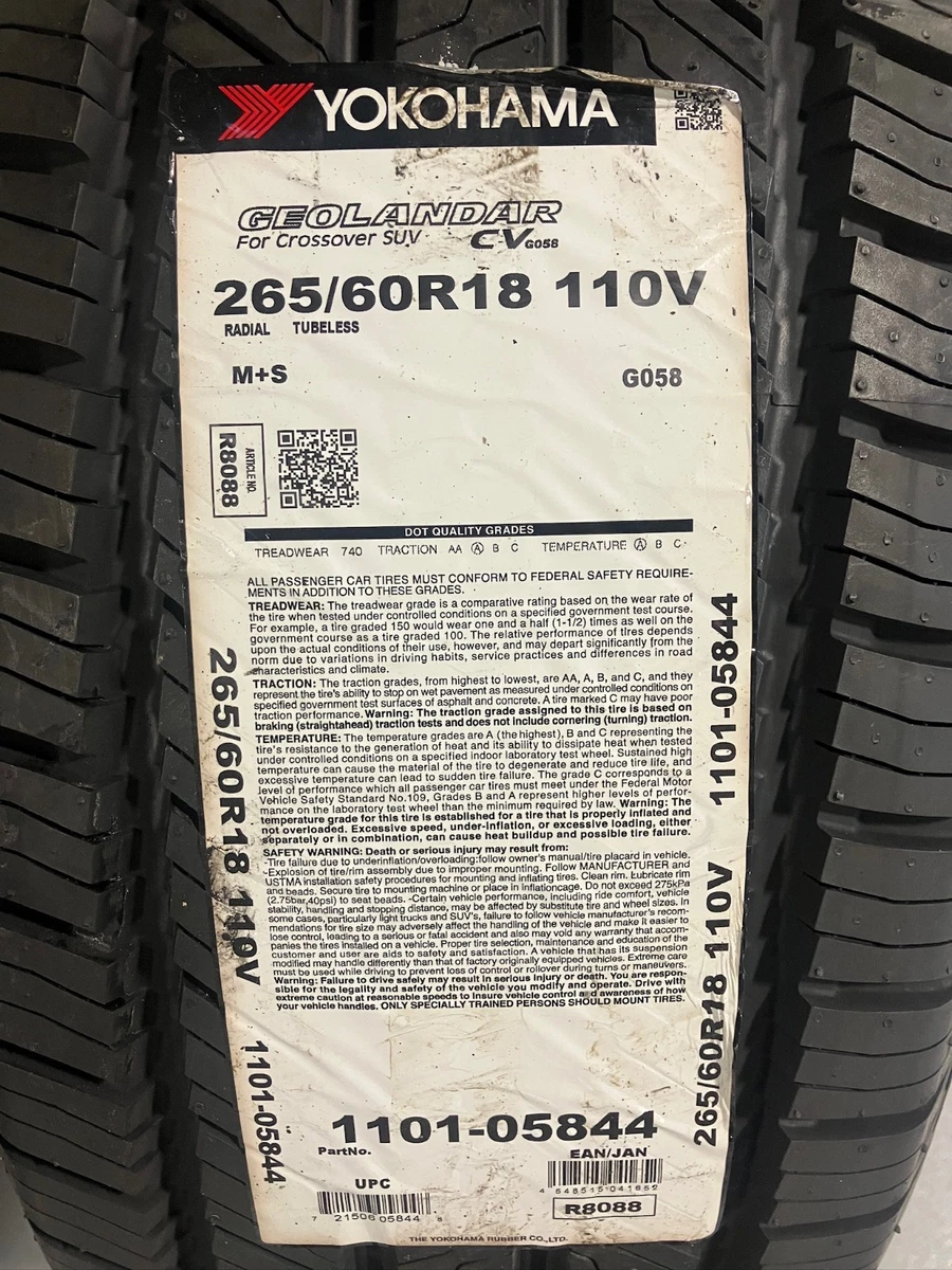 Yokohama 4 Quantity 265/60/18 Car & Truck Tires for sale | eBay