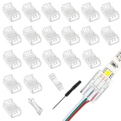 3 Pin 10 mm LED Strip Connector LED Light Connector Strip to Wire Quick Conne...