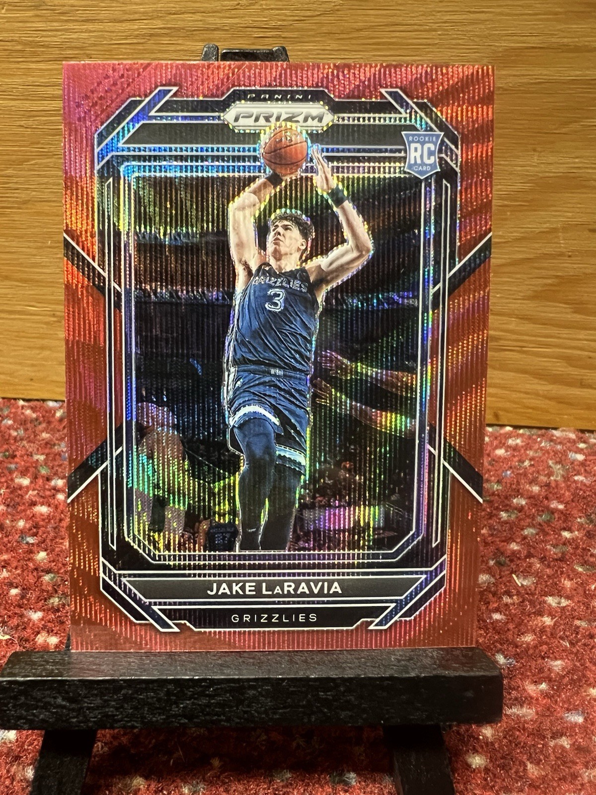 2022-23 Panini Prizm Ruby Wave Prizm Jake LaRavia #244 Rookie RC