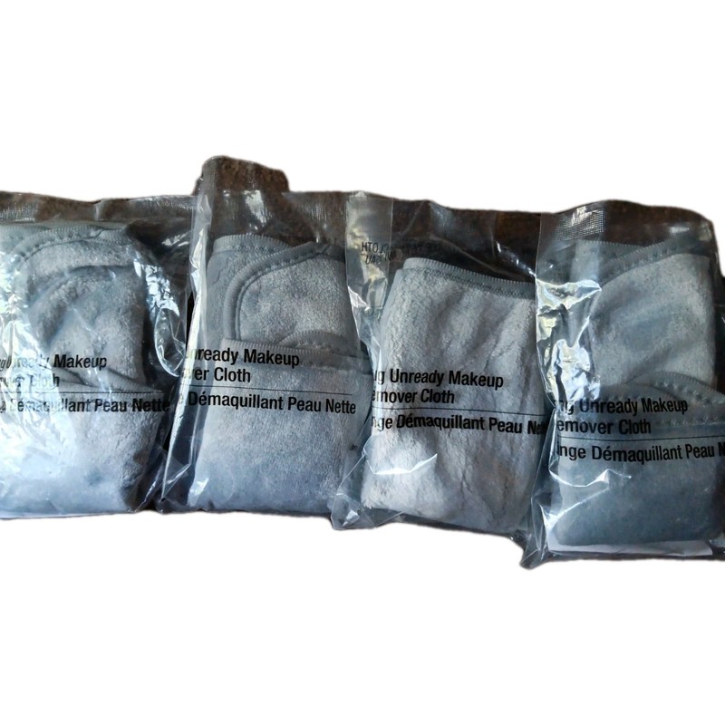 FMG Unready Makeup Remover Cloth Reusable Microfiber Face Cloth Gray Lot Of 4