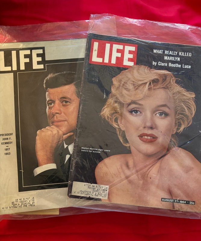 Pair of Original Life Magazines, JFK 1963 & Marilyn Monroe 1964 Good shape