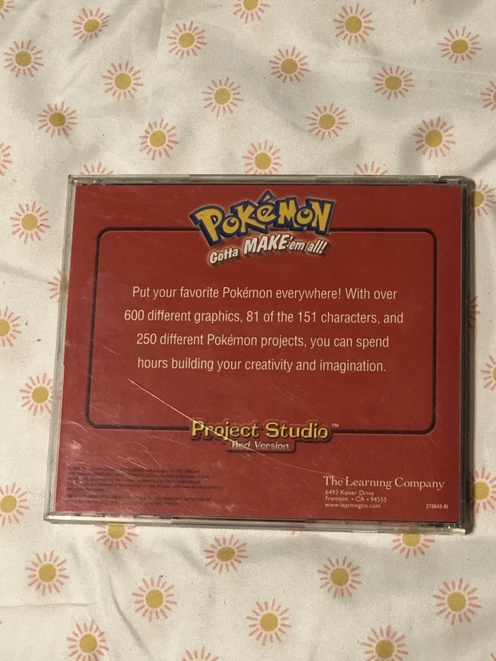 POKEMON Project Studio RED Version CD (PC, 1999) The Learning Company - VINTAGE - Image 2 of 4