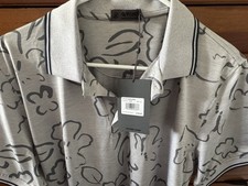 G/Fore Polo Shirt Mens Medium Floral Print Performance Golf Stretch Modern NWT