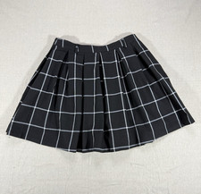 Hot Topic Black White Plaid Pleated Skater Skirt Women's Size Small Emo Punk