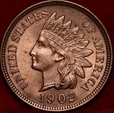 Uncirculated Red 1902 Philadelphia Mint Indian Head Cent
