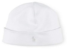 Ralph Lauren Baby Knit Hat BSR INTERLOCK-BEANIE-AC-HAT WHITE