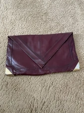 Vintage Lou Taylor Envelope Clutch Burgundy Purse Look At Pics Wear & Tear