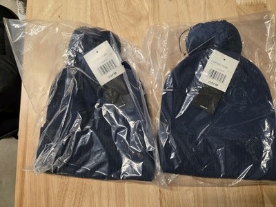 ADIDAS CUFFED KNIT POM BEANIE HAT..ONE SIZE FITS ALL. Navy. SKU IA9253. Lot Of 2