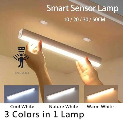 Motion Sensor LED Closet Light Wireless USB Rechargeable Under Cabinet Night Lam