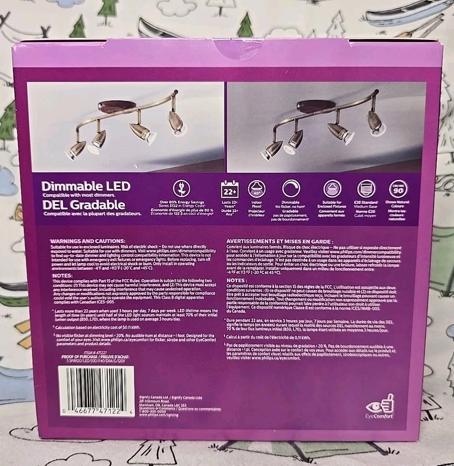 Philips par 20 led bulb 3000k 3 pack indoor dimmable 5.5 watt 50w replacement - Image 3 of 4