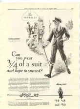 Ed V Price Custom Made to Order 3/4 of a Suit Magazine Ad 1928