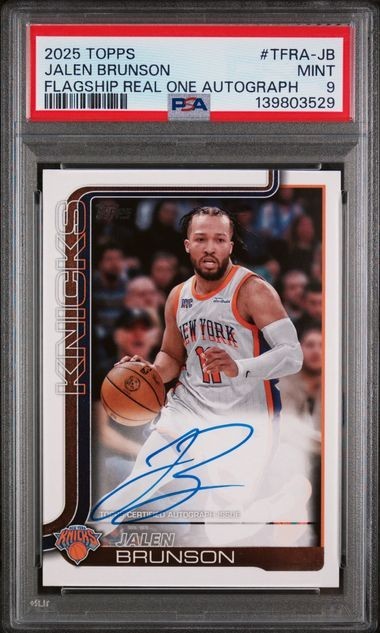 139803529 Jalen Brunson 2025 Topps #TFRA-JB Real One Auto PSA 9