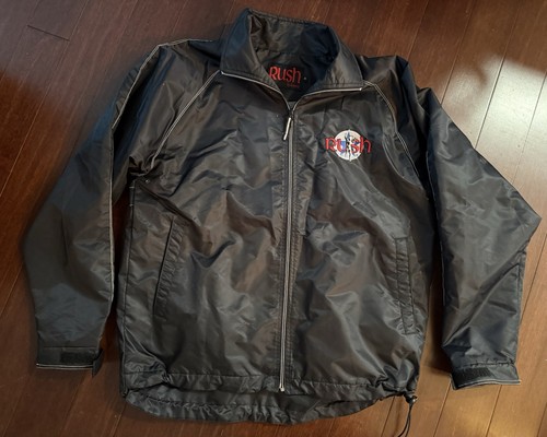 Vintage Rush by Showtech Windbreaker Jacket Black Red Embroidered Logo M