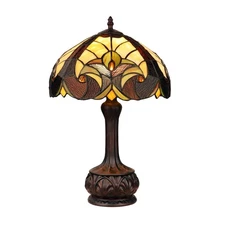 Chloe Lighting LIAISON Tiffany-Style Antique Dark Bronze 1- Table Lamp 12" Shade