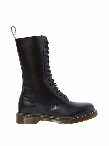 Dr. Martens 1914 SMOOTH LEATHER HIGH LACE UP BOOTS Black Size US 6