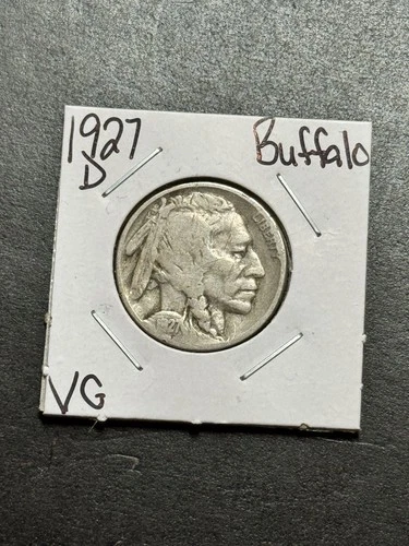 1927 D Buffalo Nickel VG Very Good Better Date US 5c Type Coin (Raw19128)