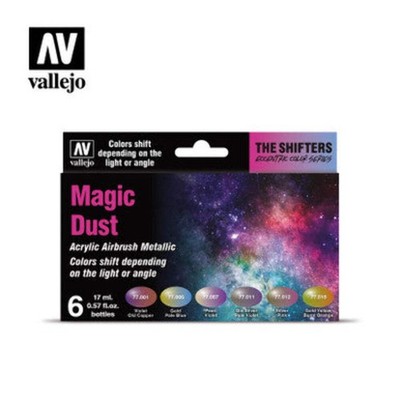 Vallejo Paint 17ml Bottle Magic Dust Color Shift Metallic Paint Set (6 Colors)
