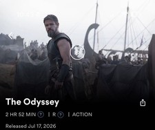 The Odyssey IMAX 70mm Ticket - AMC Lincoln Square 13, Aug 13 6:00 PM