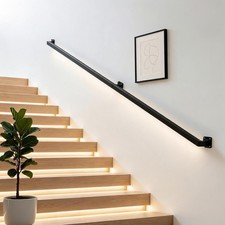 6FT Stair Railings Indoor Wall-Mounted Metal Hand Rail for Staircase Hand Rails